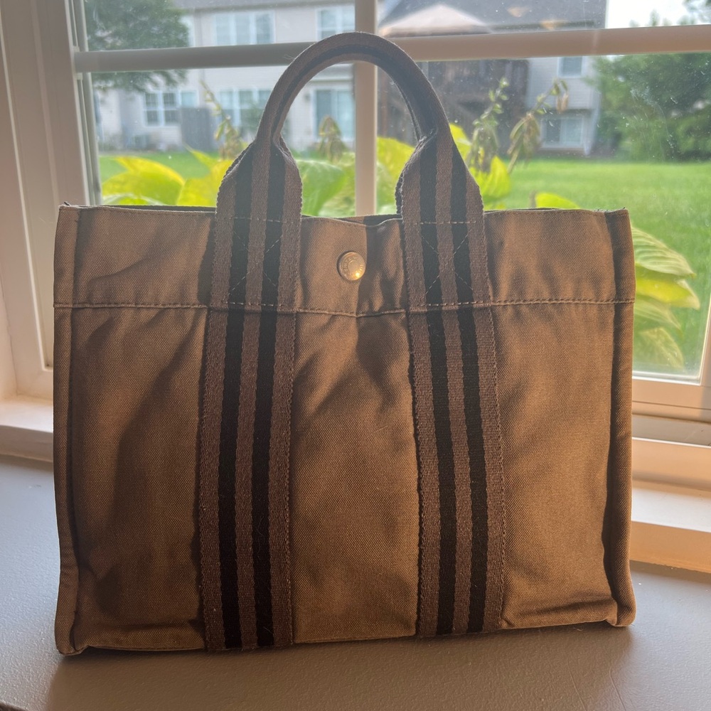 Hermes Canvas Tote Bag